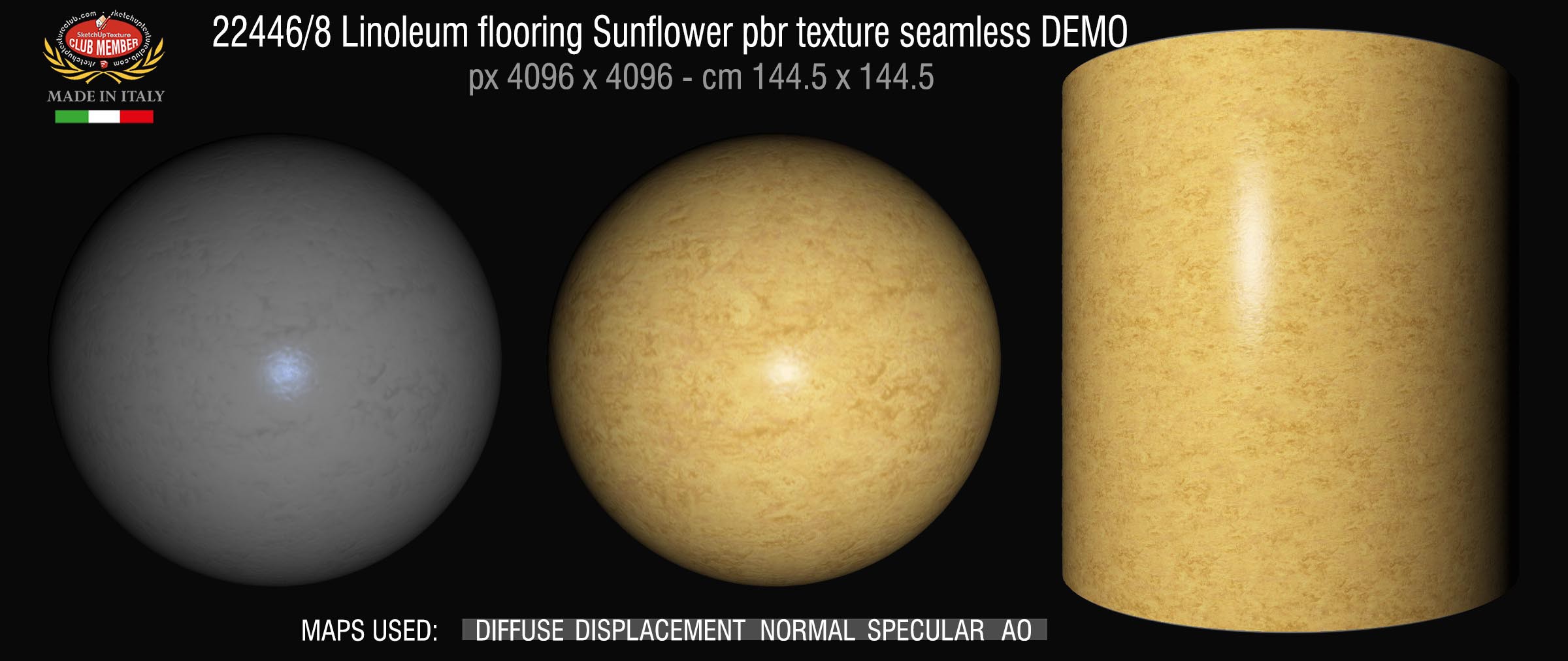 22446_8 Linoleum flooring Sunflower pbr texture seamless DEMO