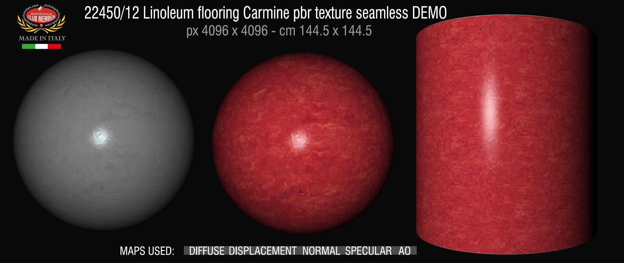 22450_12 Linoleum flooring Carmine pbr texture seamless DEMO