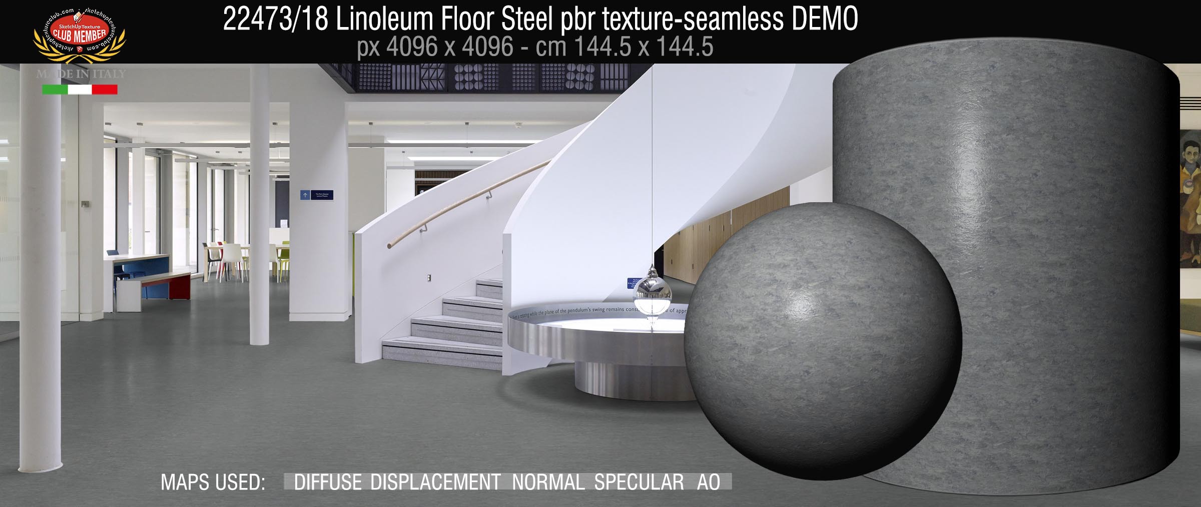 22473_18 Linoleum Floor Steel pbr texture-seamless DEMO