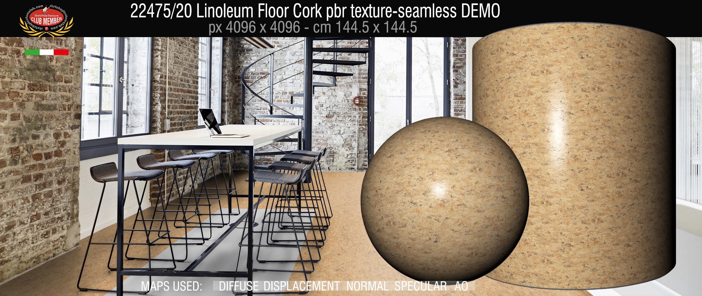 22475_20 Linoleum Floor Cork pbr texture-seamless DEMO