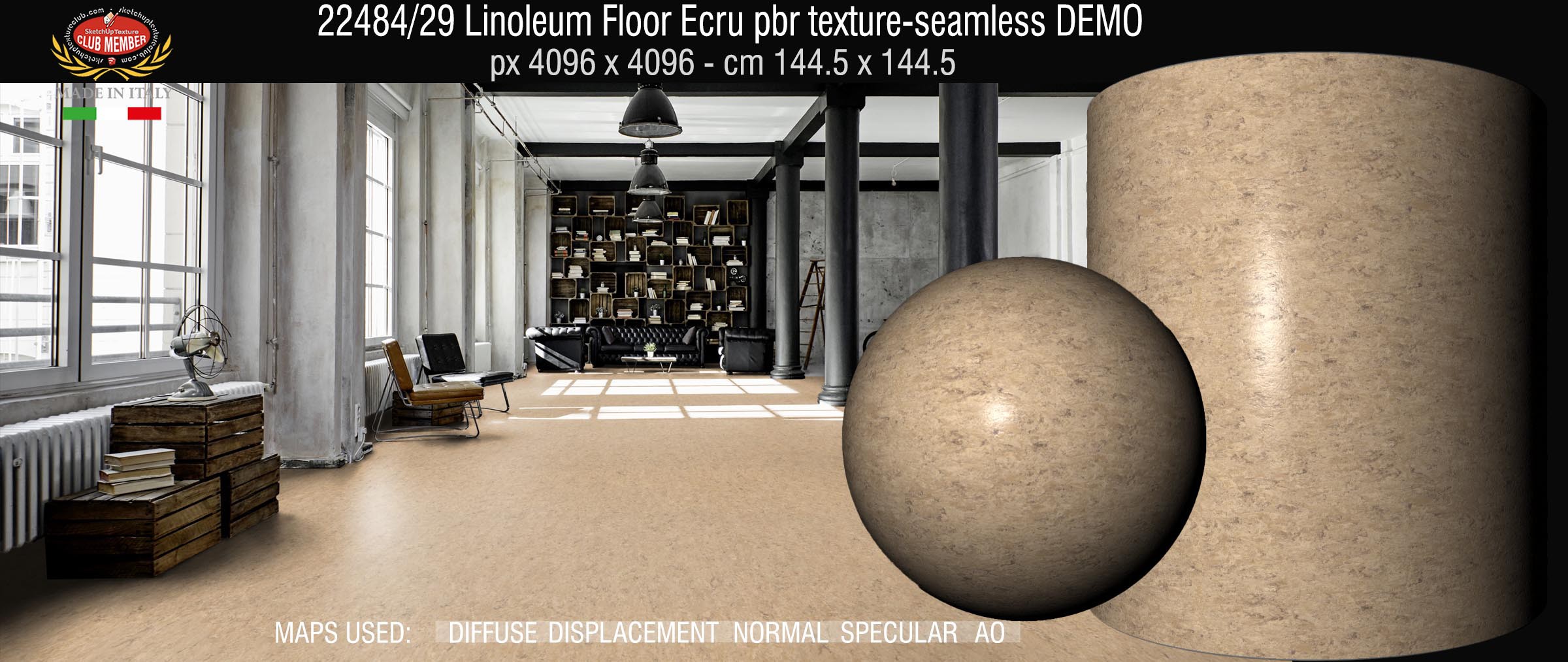 22484_29 Linoleum Floor Ecru pbr texture-seamless DEMO
