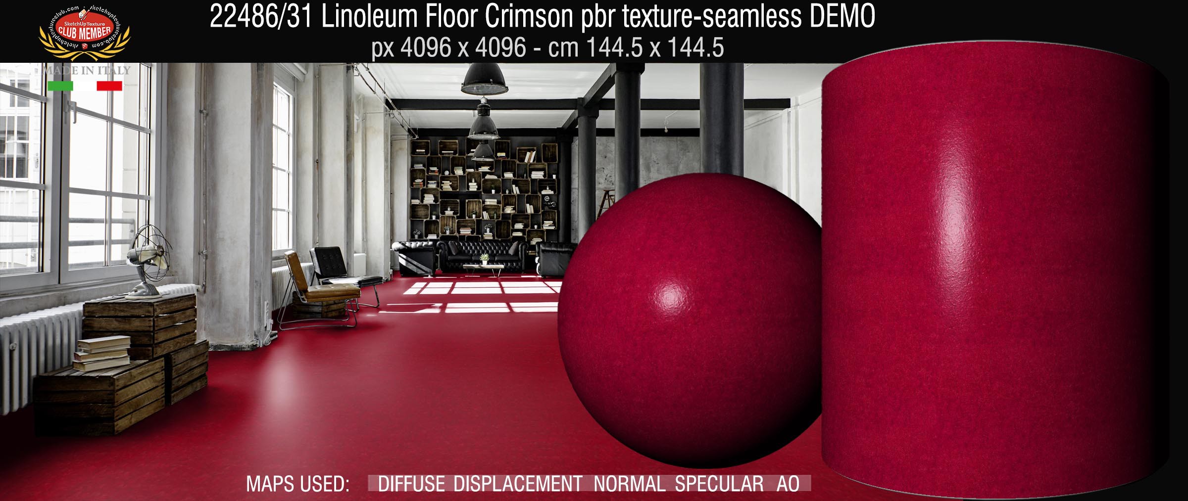 22486_31 Linoleum Floor Crimson pbr texture-seamless DEMO