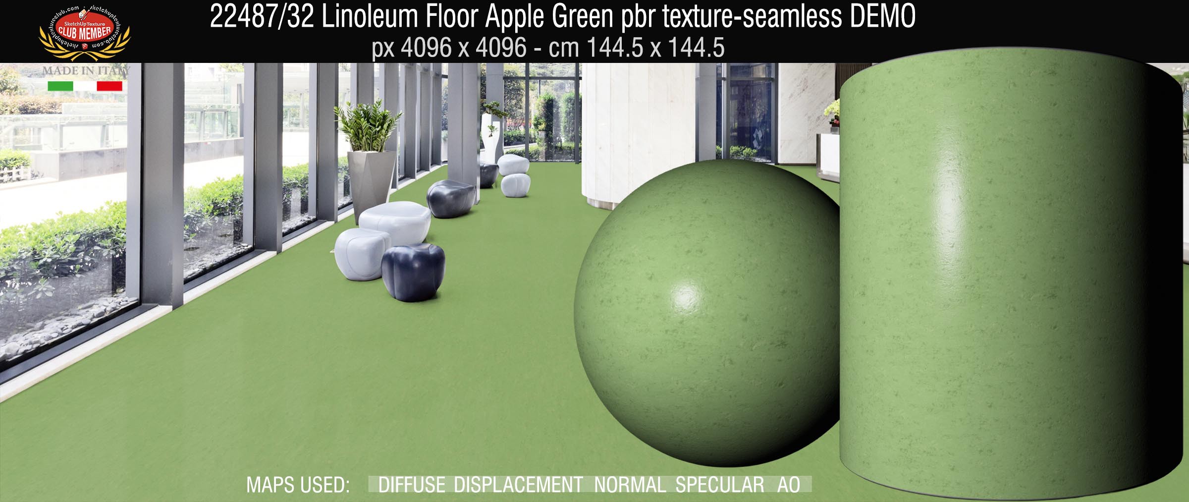 22487_32 Linoleum Floor Apple Green pbr texture-seamless DEMO