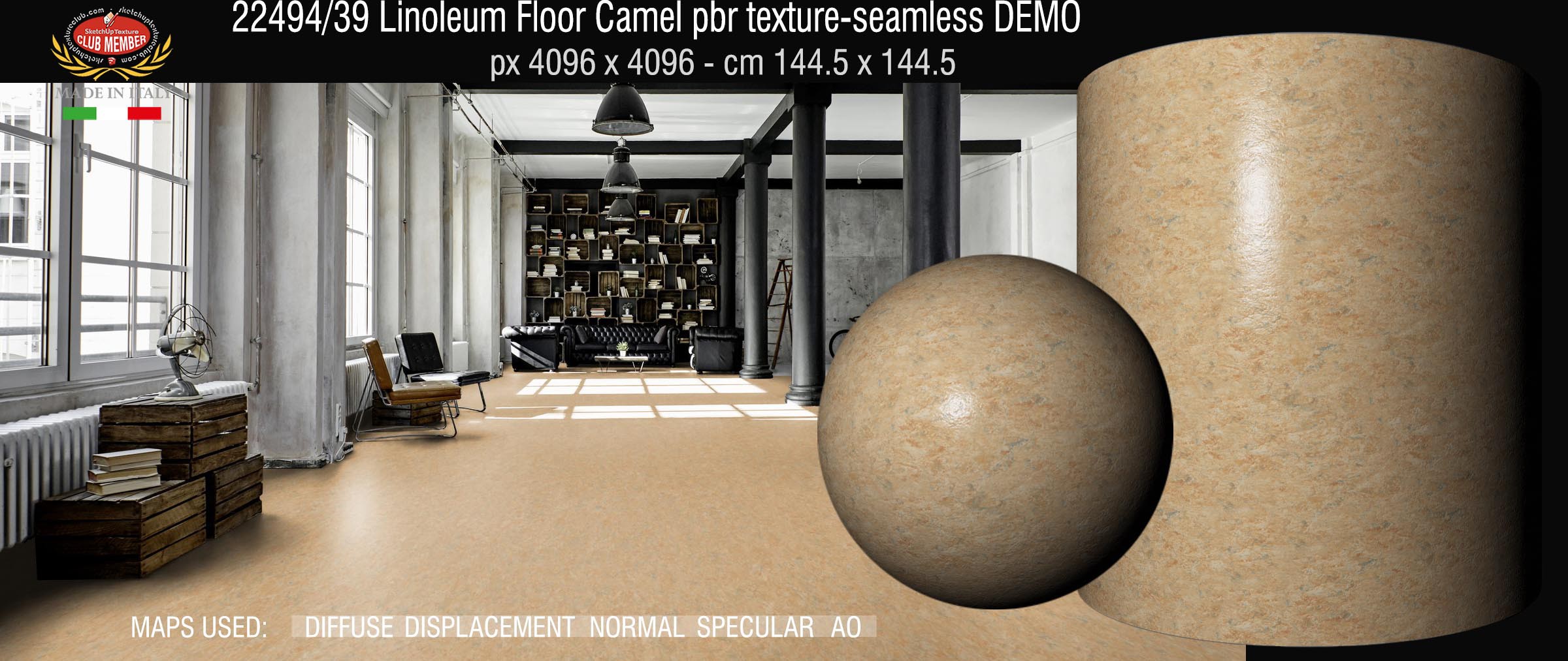 22494-39 Linoleum Floor Camel pbr texture-seamless DEMO