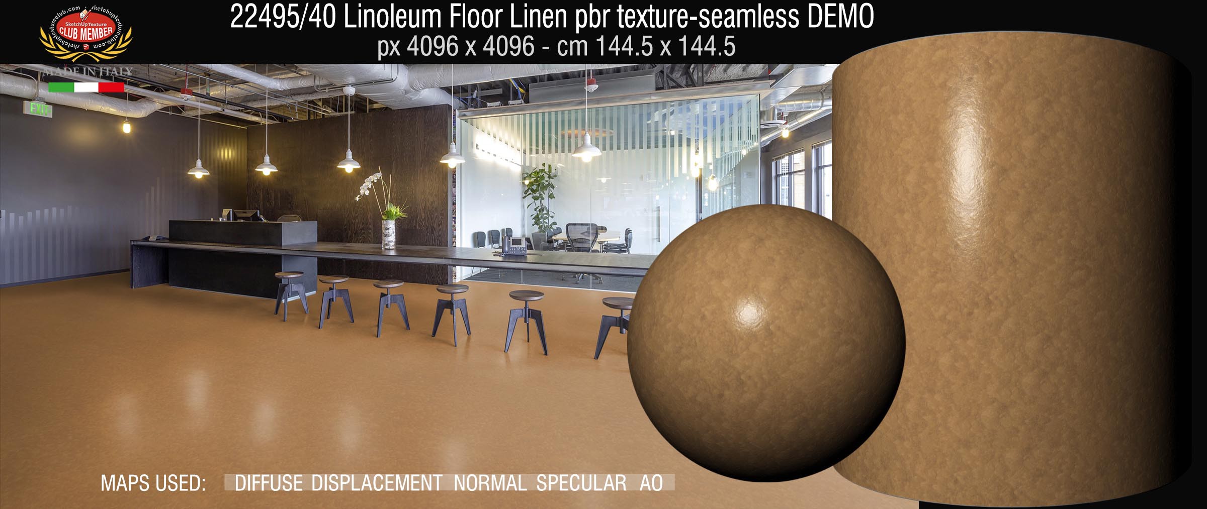 22495-40 Linoleum Floor Linen pbr texture-seamless DEMO