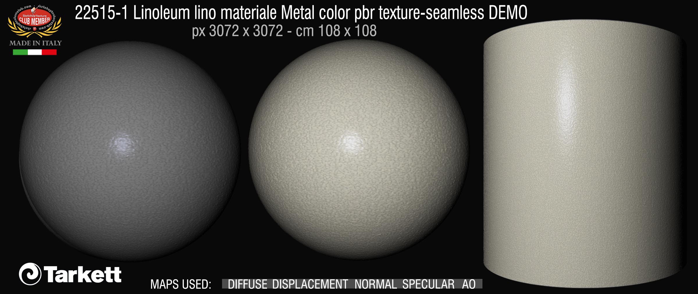 22515-1 Linoleum lino materiale Metal color pbr texture-seamless DEMO