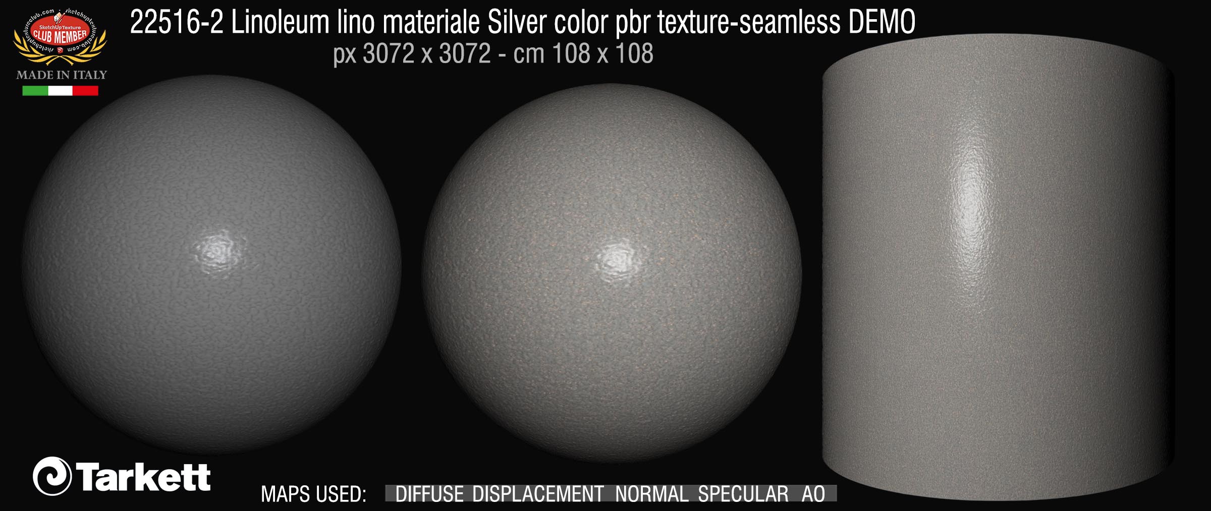 22516-2 Linoleum lino materiale Silver color pbr texture-seamless DEMO