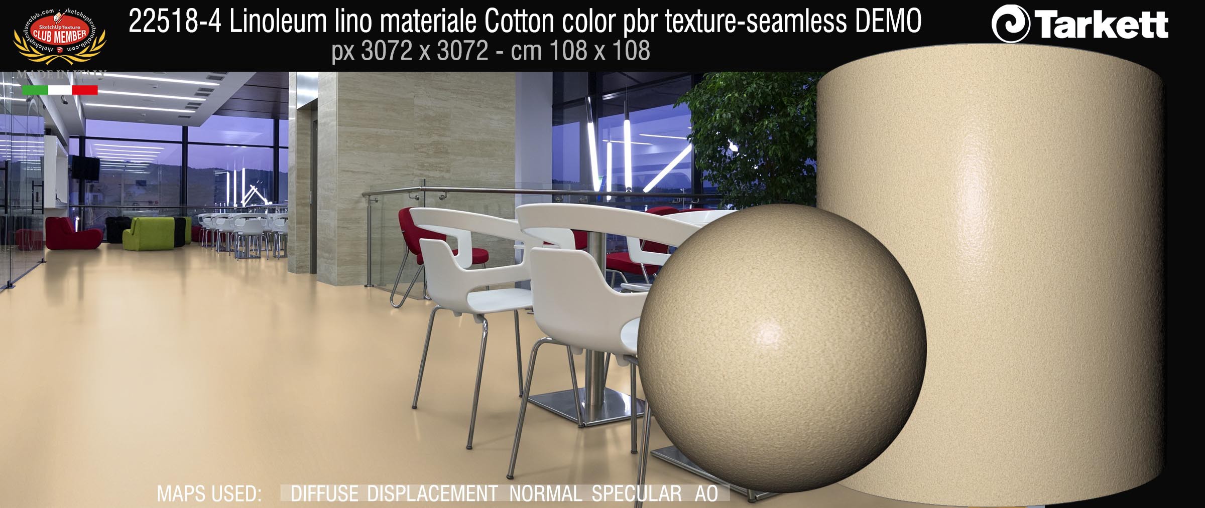 22518-4 Linoleum lino materiale Cotton color pbr texture-seamless DEMO