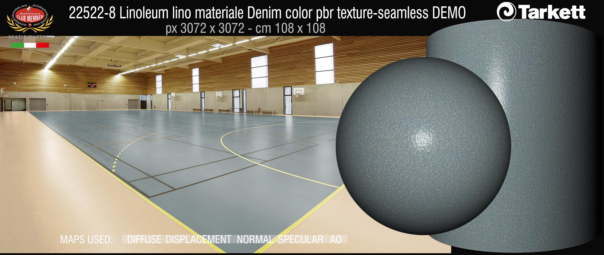 22522-8 Linoleum lino materiale Denim color pbr texture-seamless DEMO