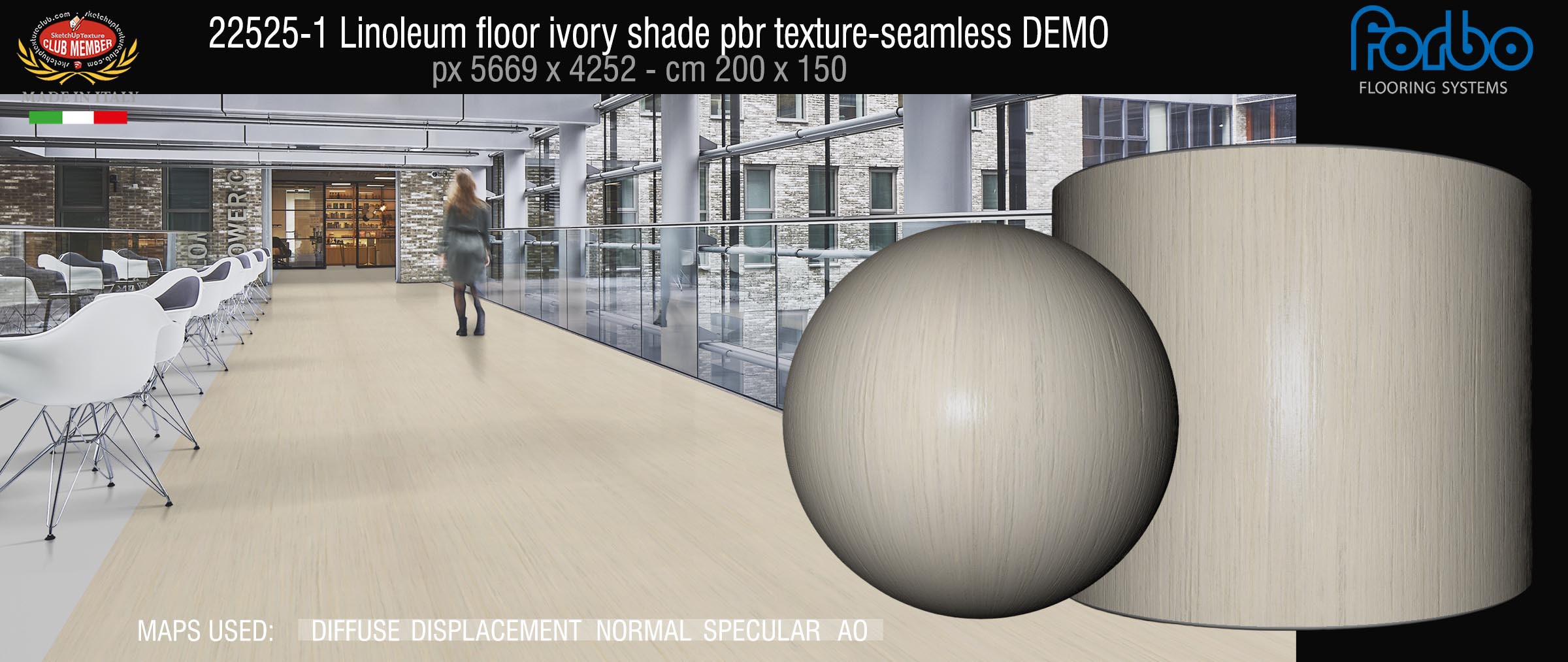 22525-1 Linoleum floor ivory shade pbr texture-seamless DEMO