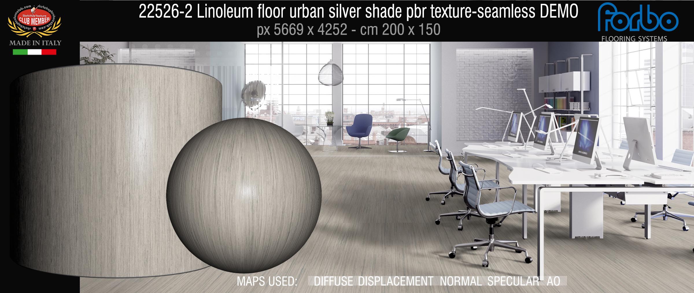 22526-2 Linoleum floor urban silver shade pbr texture-seamless DEMO