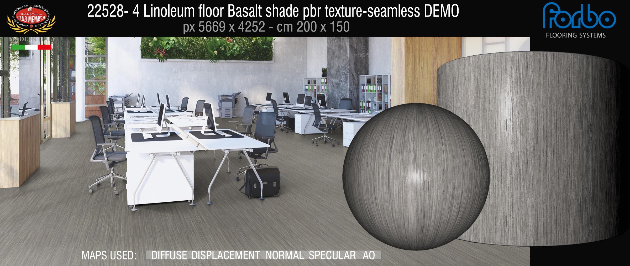22528- 4 Linoleum floor Basalt shade pbr texture-seamless DEMO