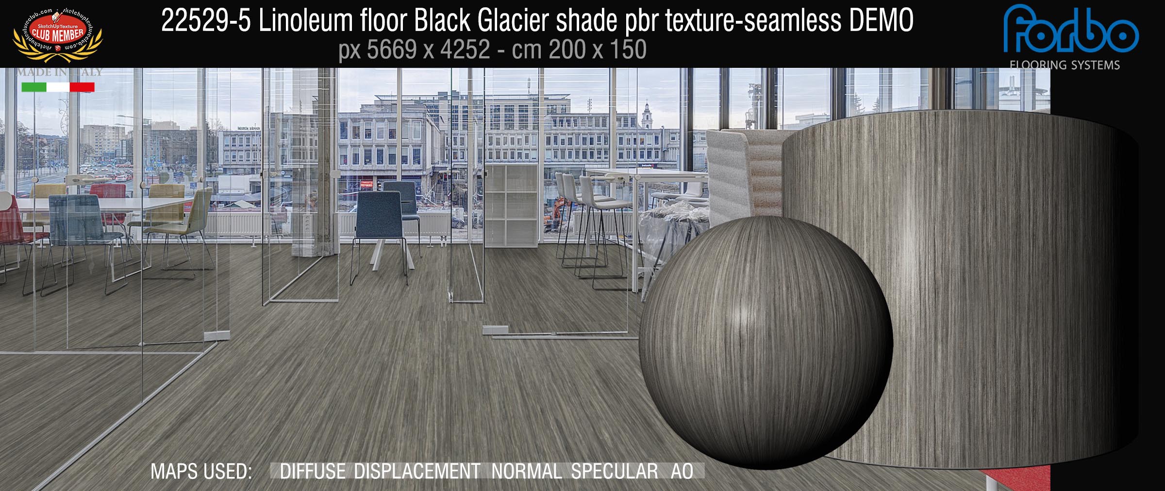 22529-5 Linoleum floor Black Glacier shade pbr texture-seamless DEMO