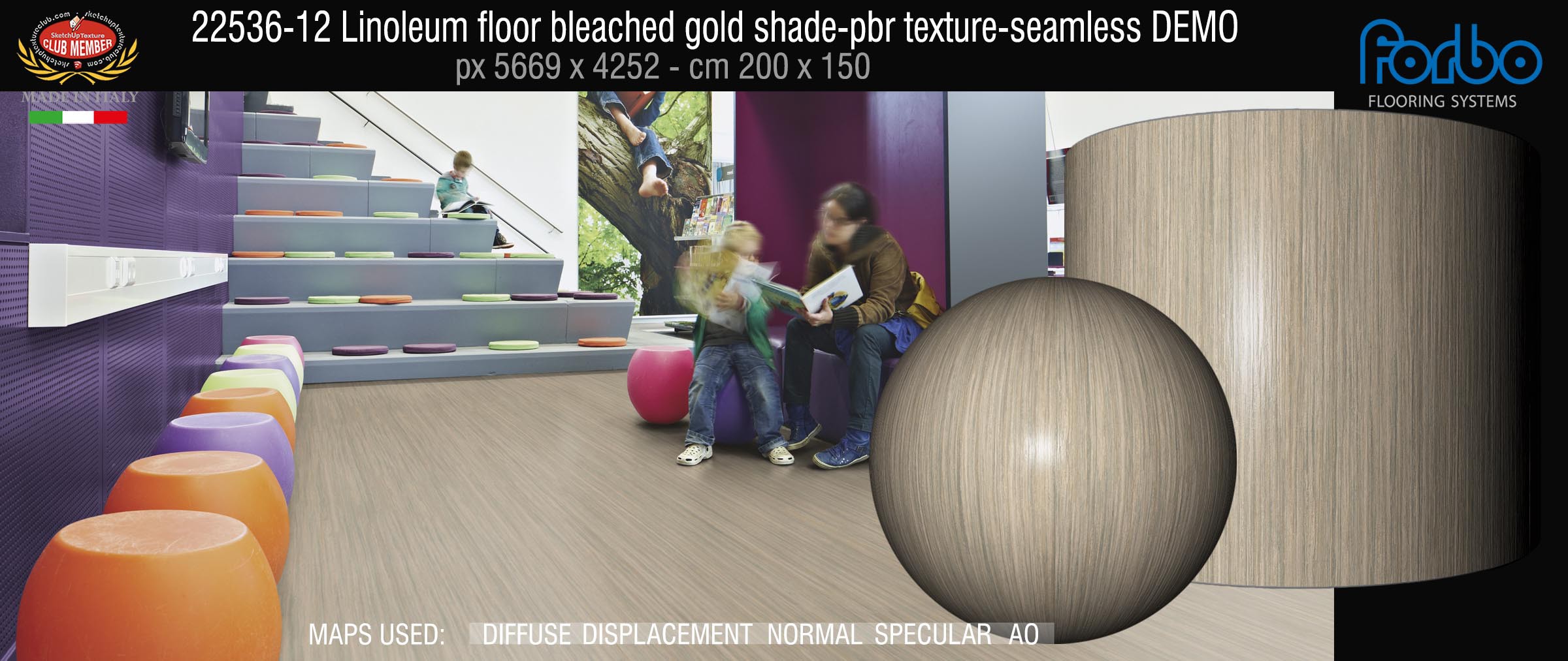22536-12 Linoleum floor bleached gold shade-pbr texture-seamless DEMO