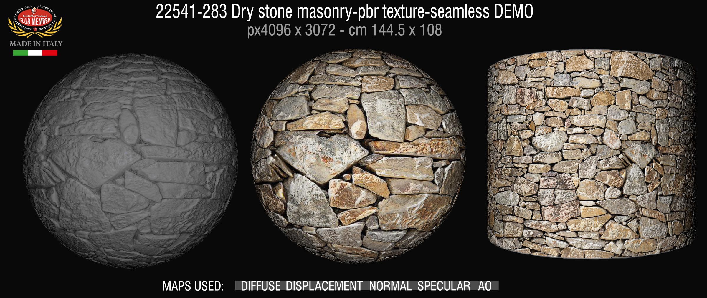 22541-283 Dry stone masonry-pbr texture-seamless DEMO