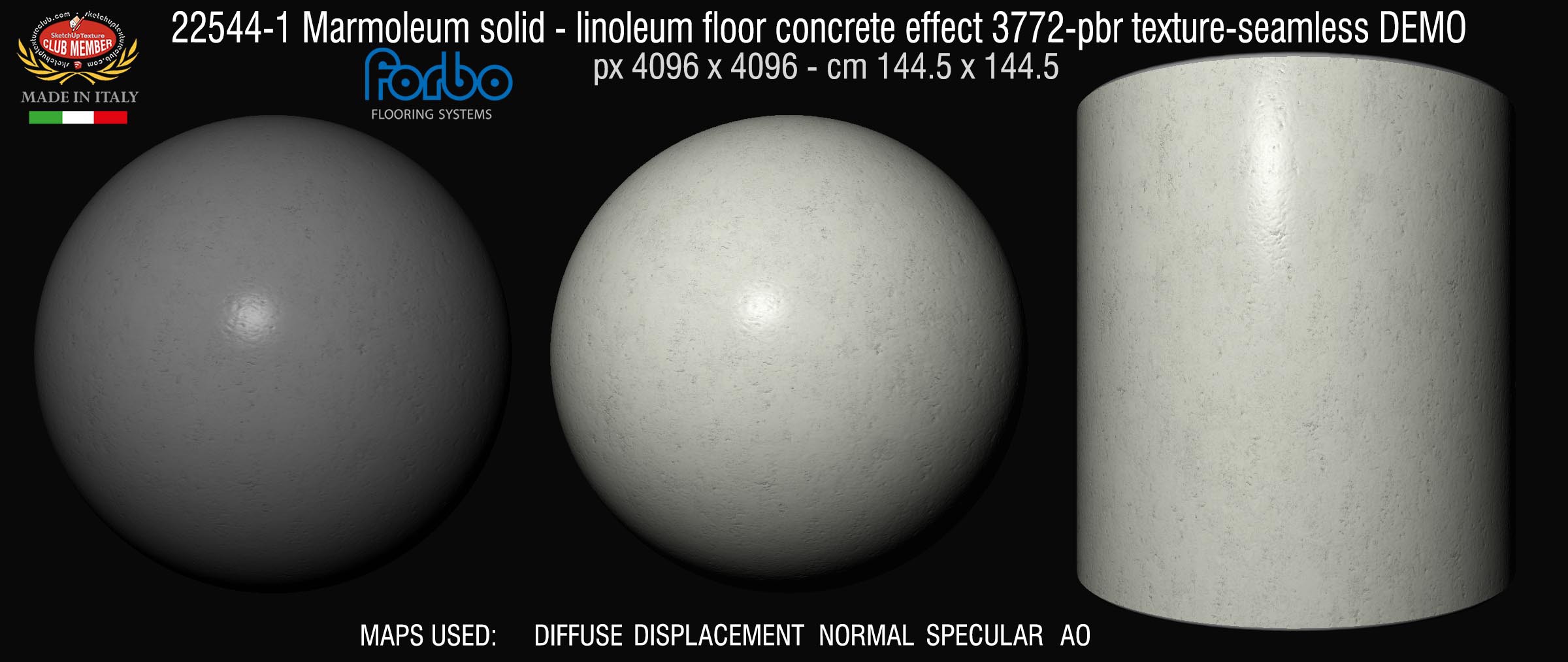 22544-1 Marmoleum solid-linoleum floor concrete effect 3772-pbr texture-seamless DEMO