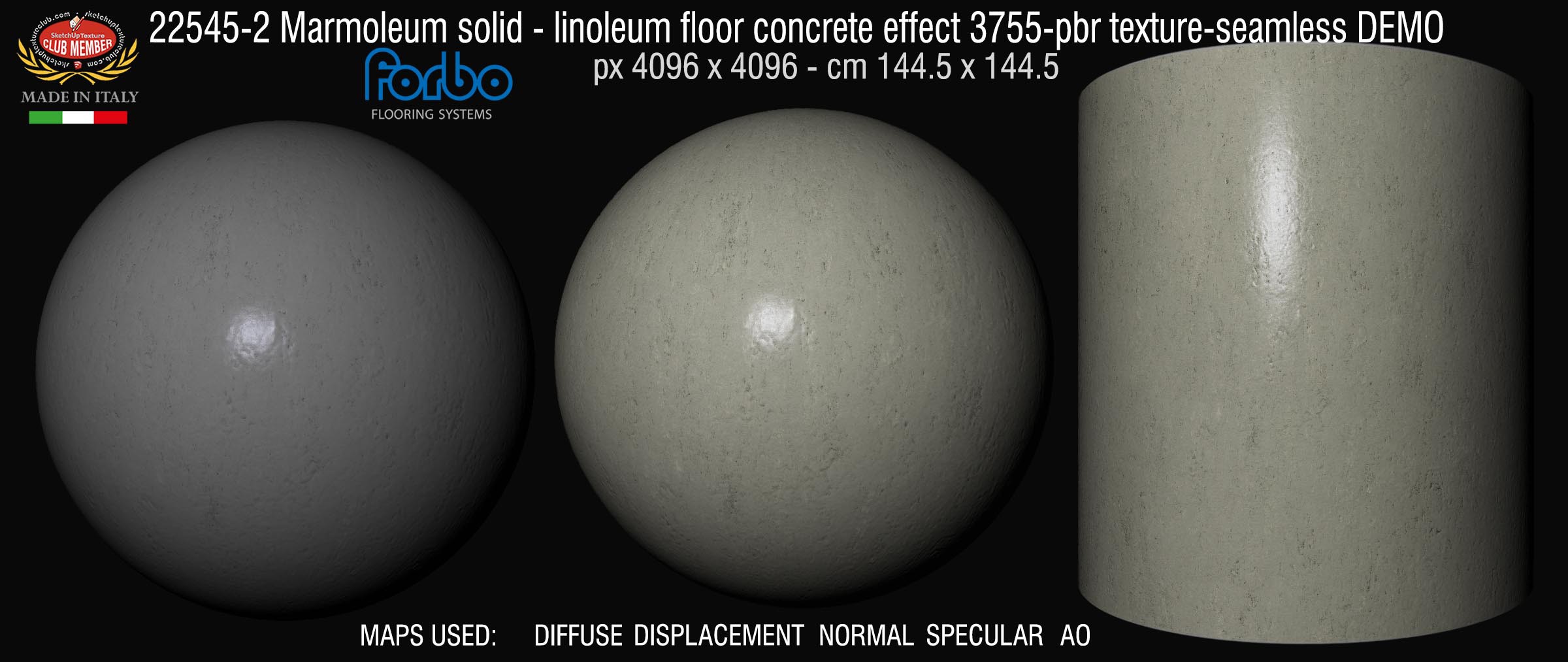 22545-2 Marmoleum solid -linoleum floor concrete effect 3755-pbr texture-seamless DEMO
