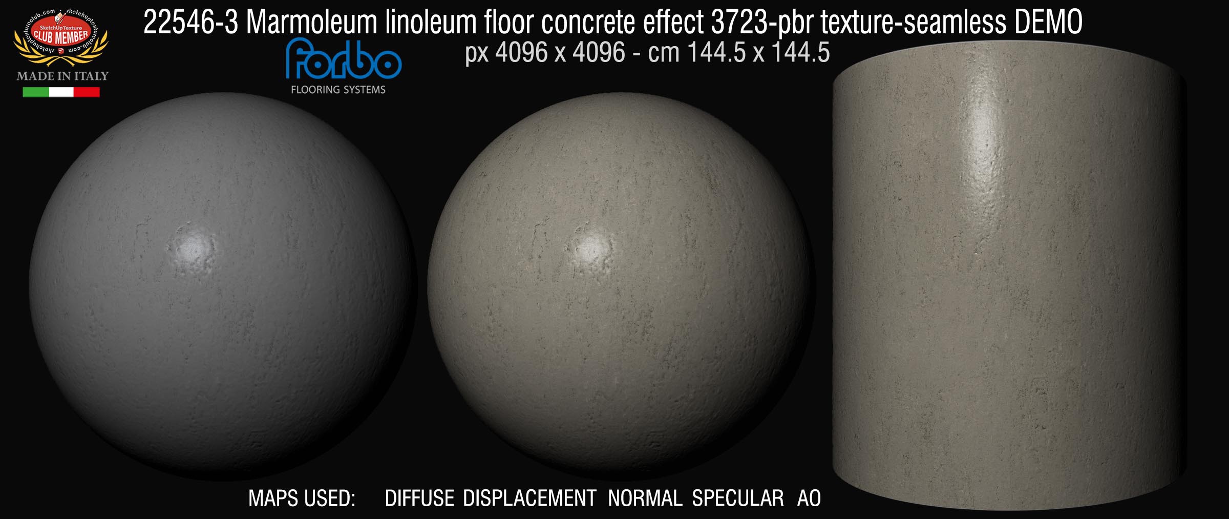 22546-3 Marmoleum linoleum floor concrete effect 3723-pbr texture-seamless DEMO