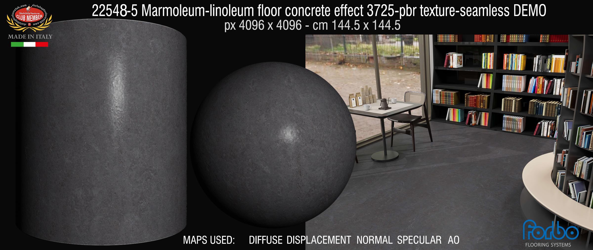 22548-5 Marmoleum-linoleum floor concrete effect 3725-pbr texture-seamless DEMO