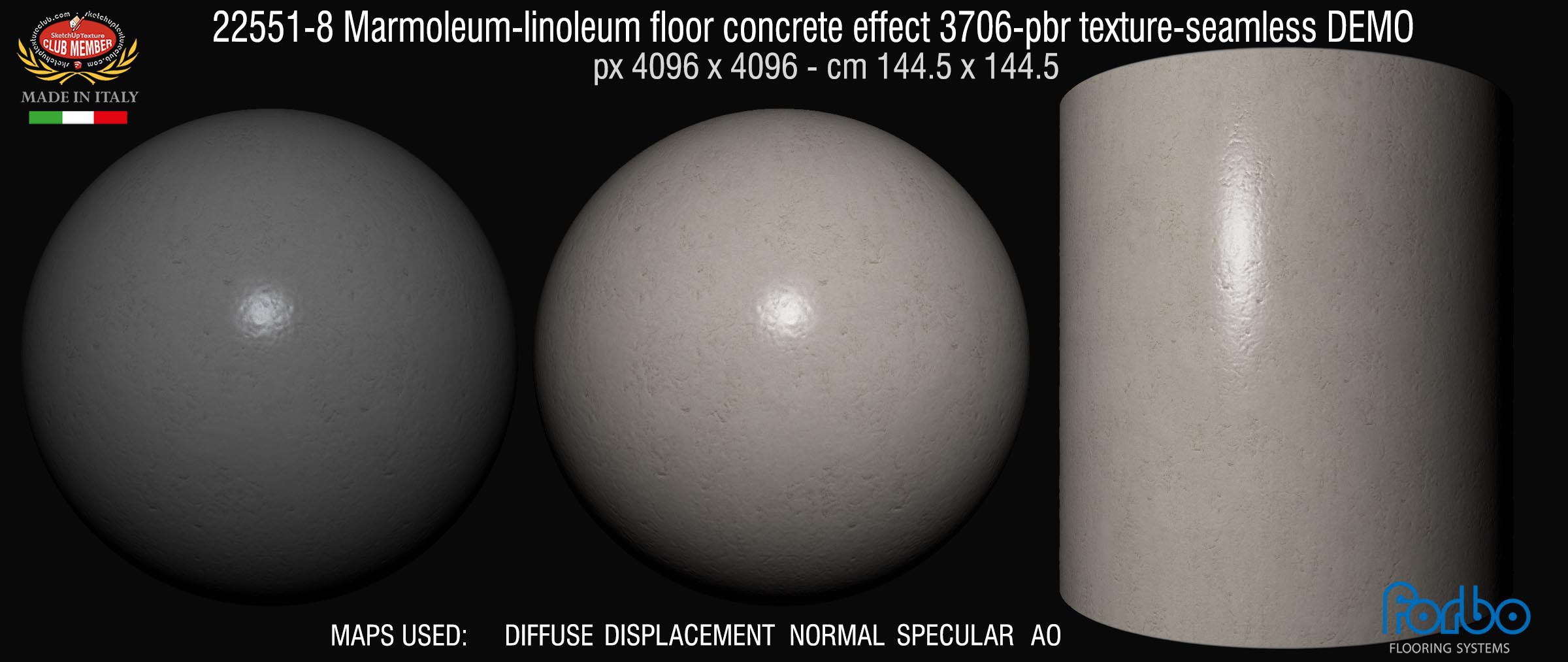 22551-8 Marmoleum-linoleum floor concrete effect 3706-pbr texture-seamless DEMO