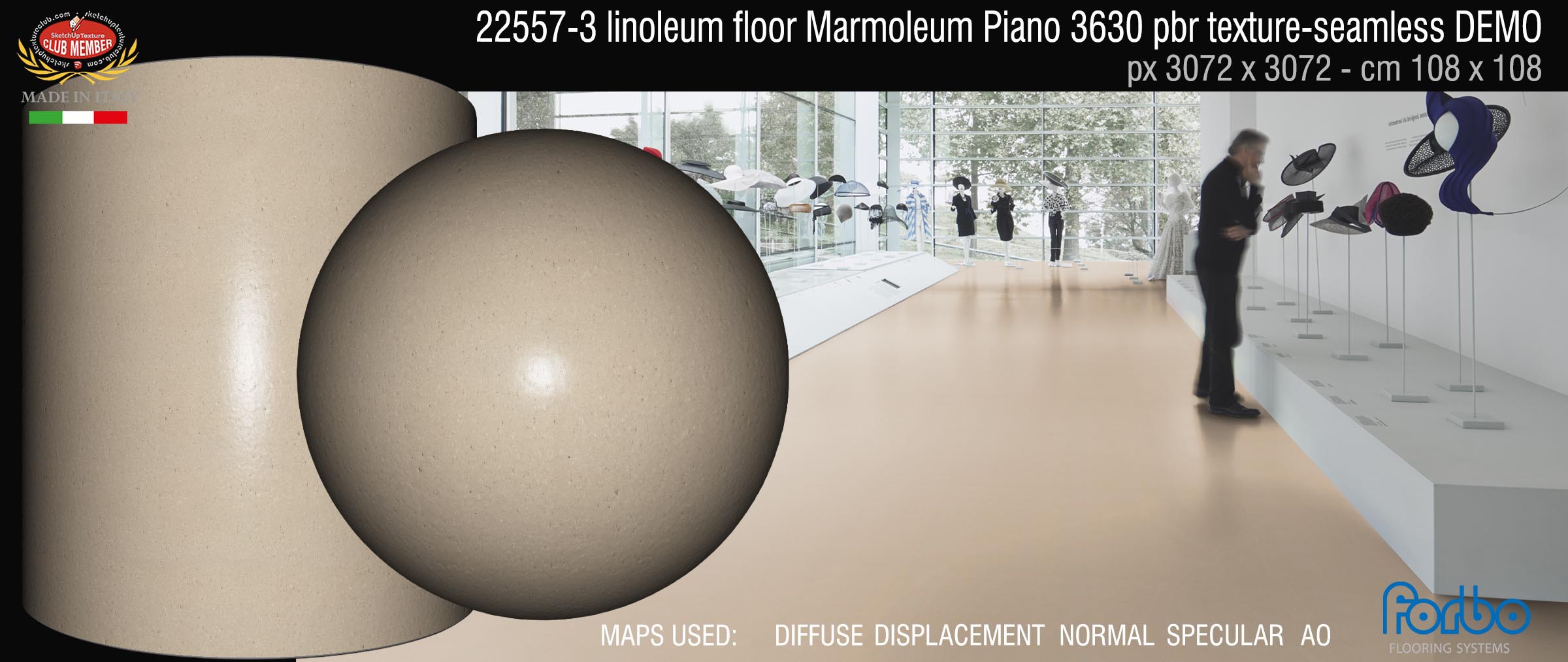 22557-3 linoleum floor Marmoleum Piano 3630 pbr texture-seamless DEMO