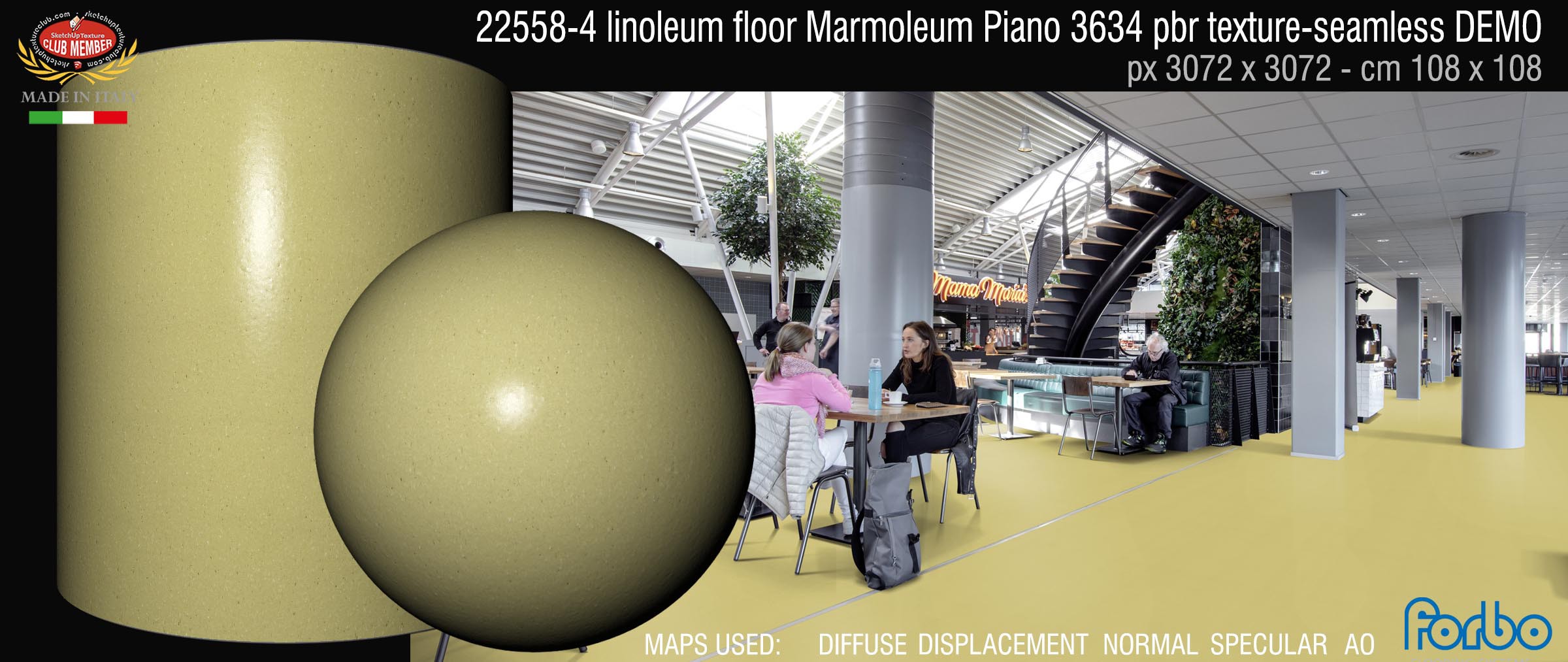 22558-4 linoleum floor Marmoleum Piano 3634 pbr texture-seamless DEMO
