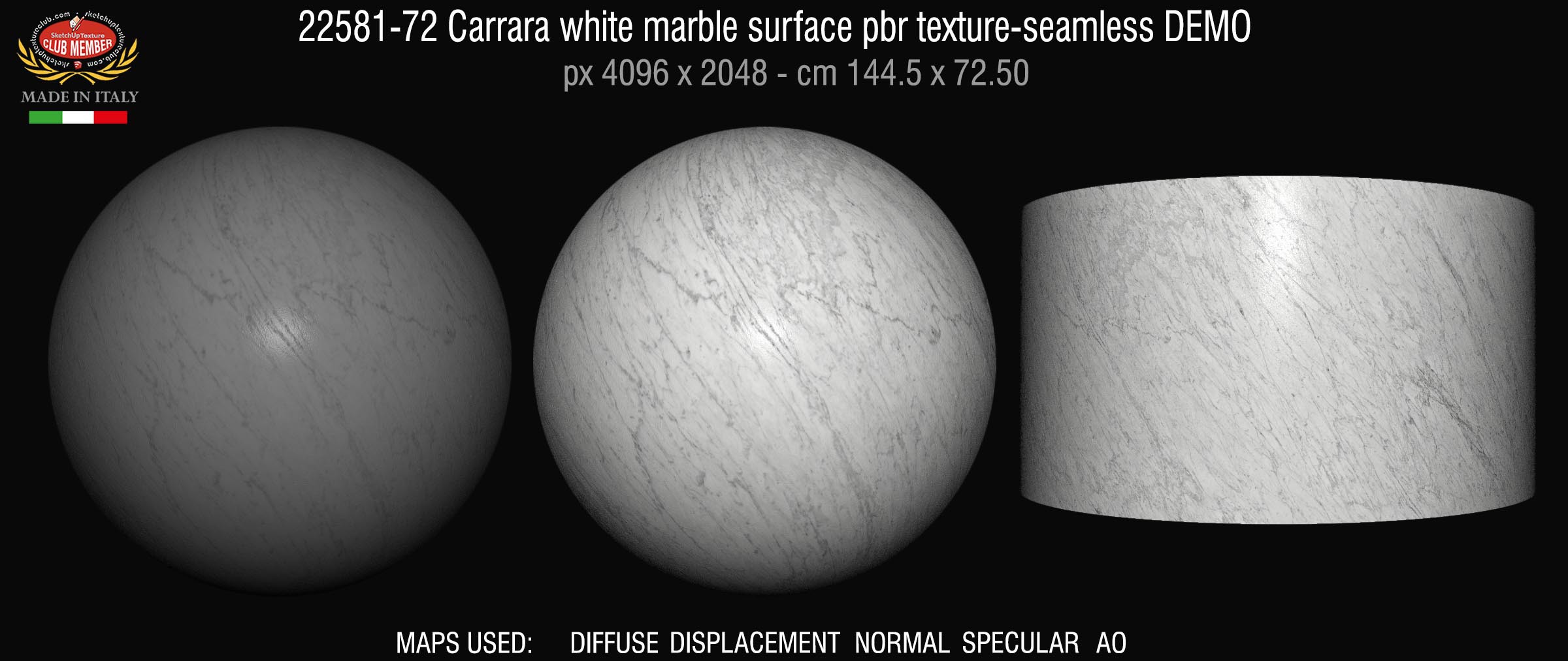 22581-72 Carrara white marble surface pbr texture-seamless DEMO