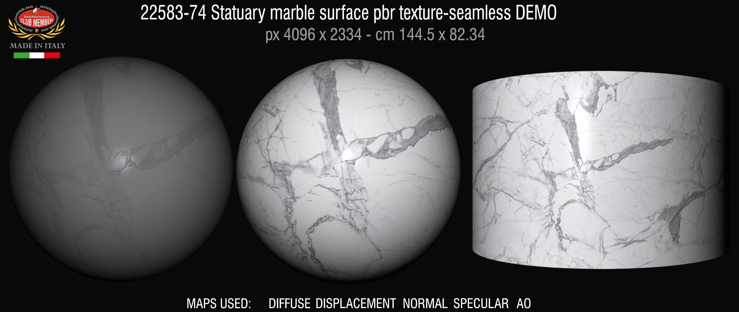22583-74 Statuary marble surface pbr texture-seamless DEMO