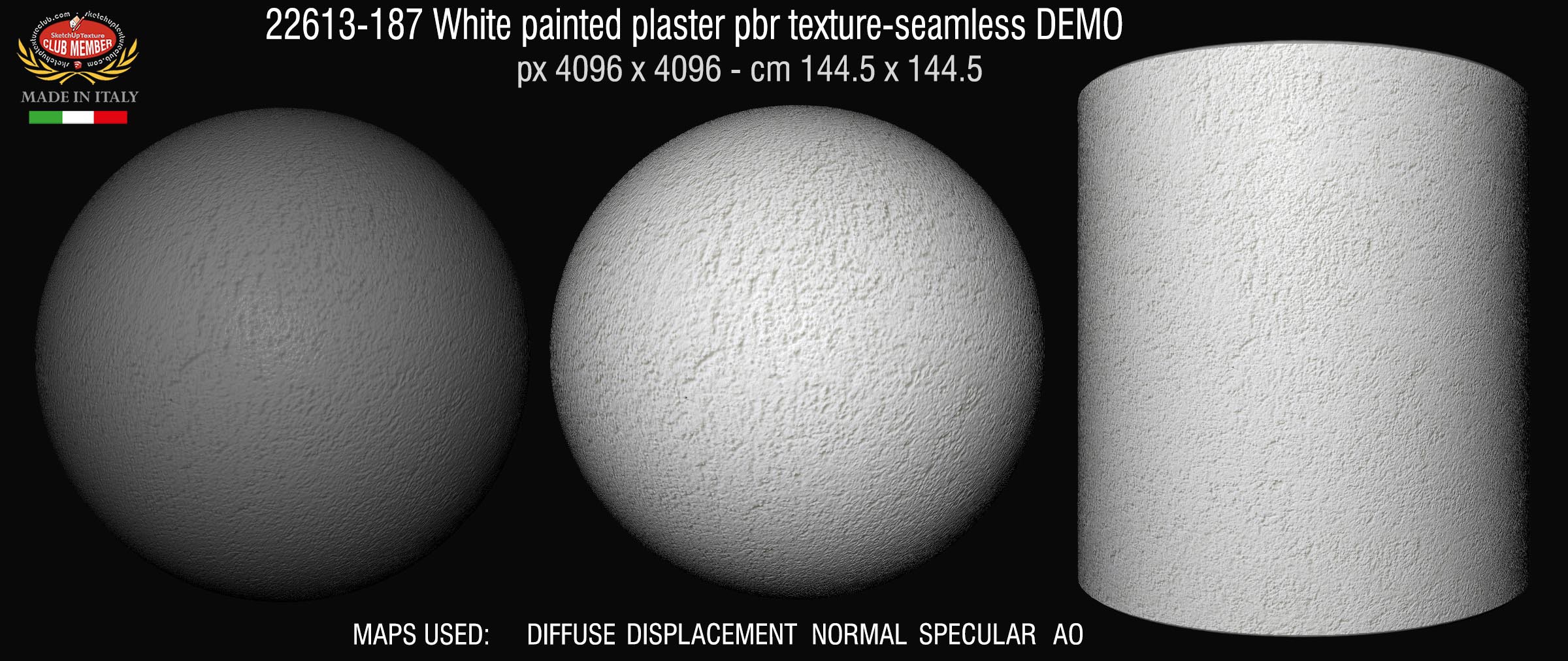 22613-187 White painted plaster pbr texture-seamless DEMO