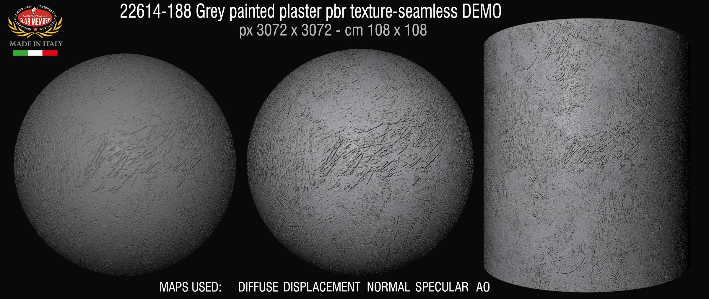 22614-188 Grey painted plaster pbr texture-seamless DEMO