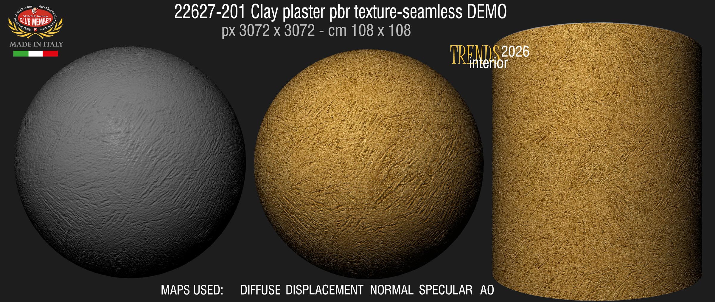 22627-201 Clay plaster pbr texture-seamless DEMO