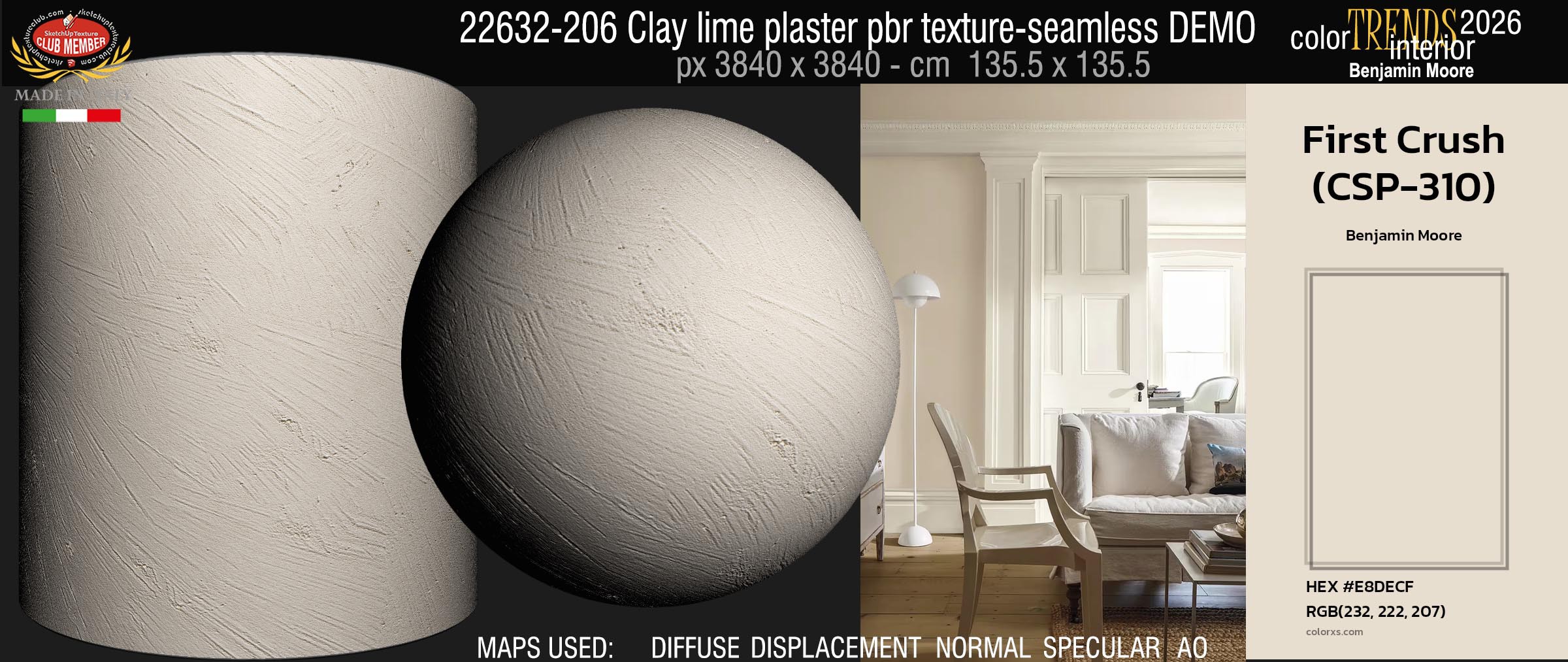 22632-206 Clay lime plaster pbr texture-seamless DEMO