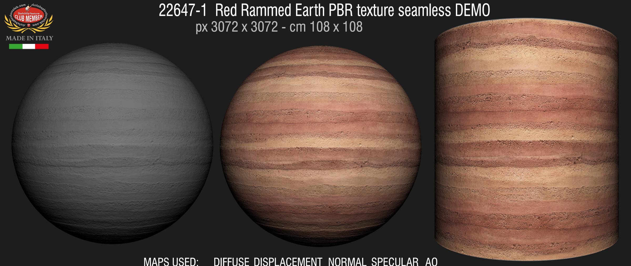 22647-1  Red Rammed Earth PBR texture seamless DEMO