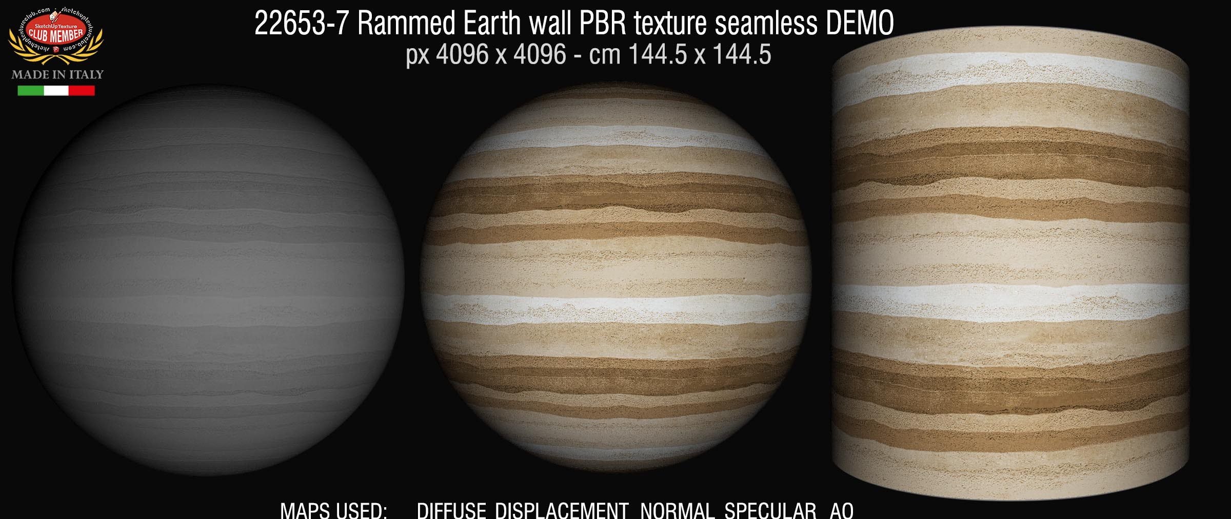 22653-7 Rammed Earth wall PBR texture seamless DEMO