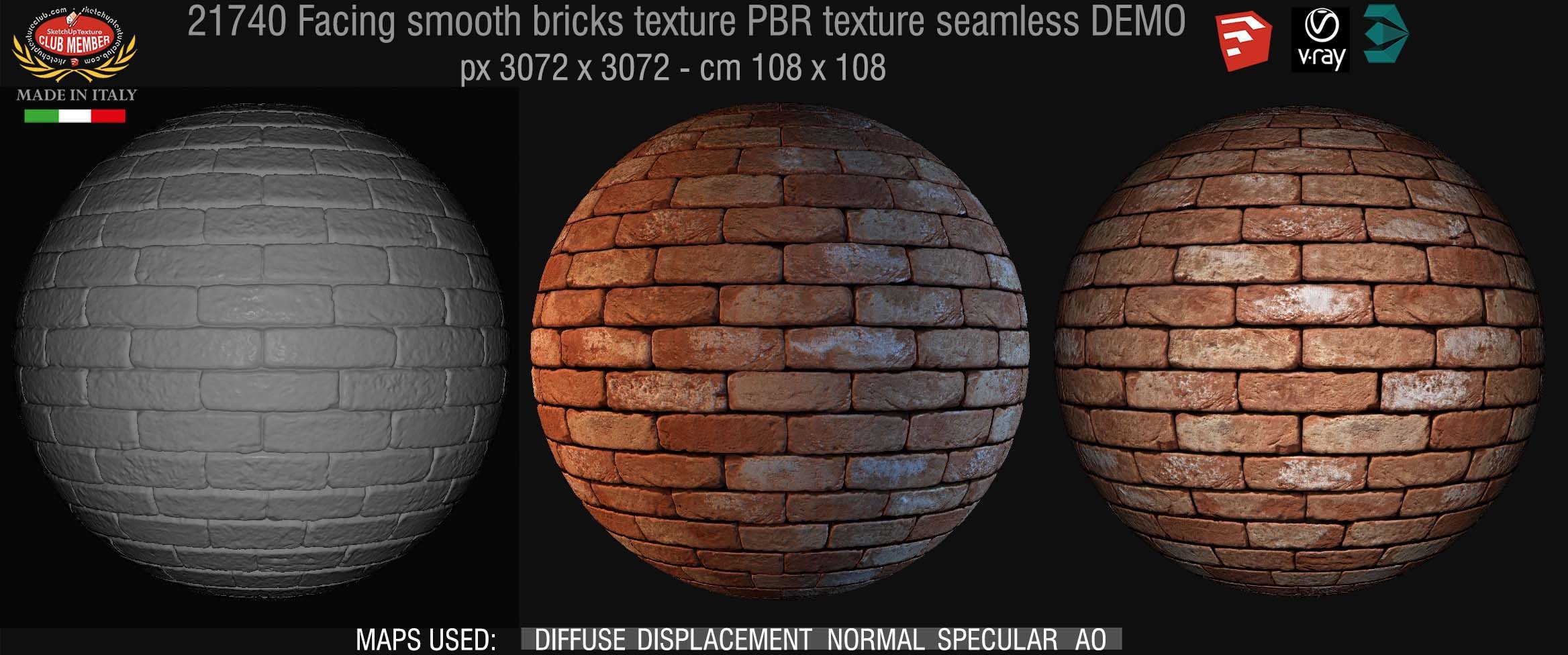 21740 rustic bricks PBR texture seamless DEMO