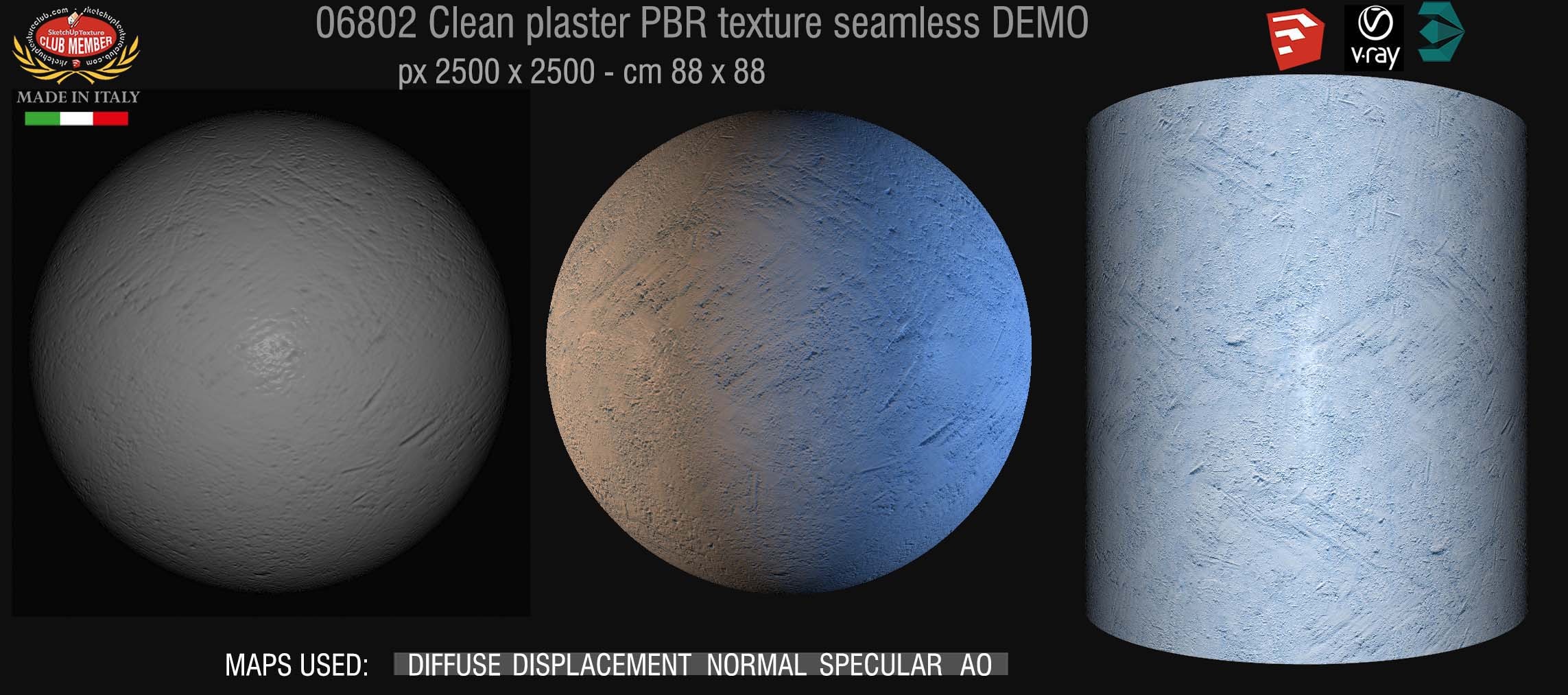 06802 Clean plaster PBR texture seamless DEMO