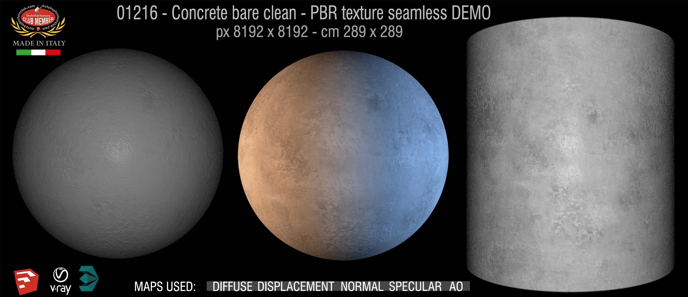 01216 Concrete bare clean-PBR texture seamless DEMO