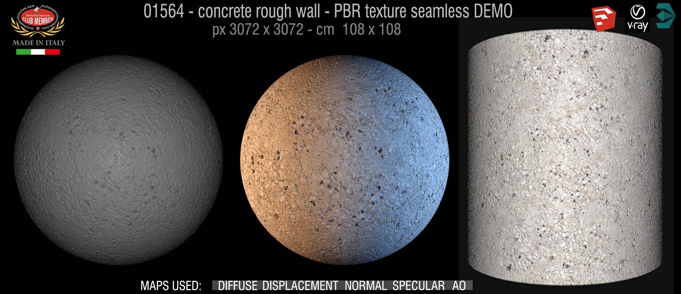 01564 concrete rough wall PBR texture seamless DEMO