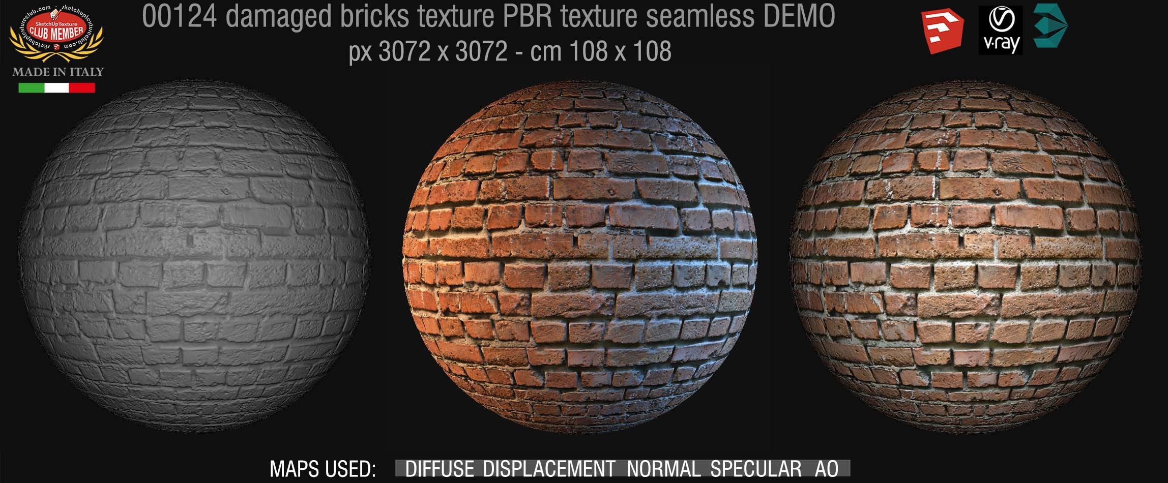 00124 Damaged bricks texture seamless