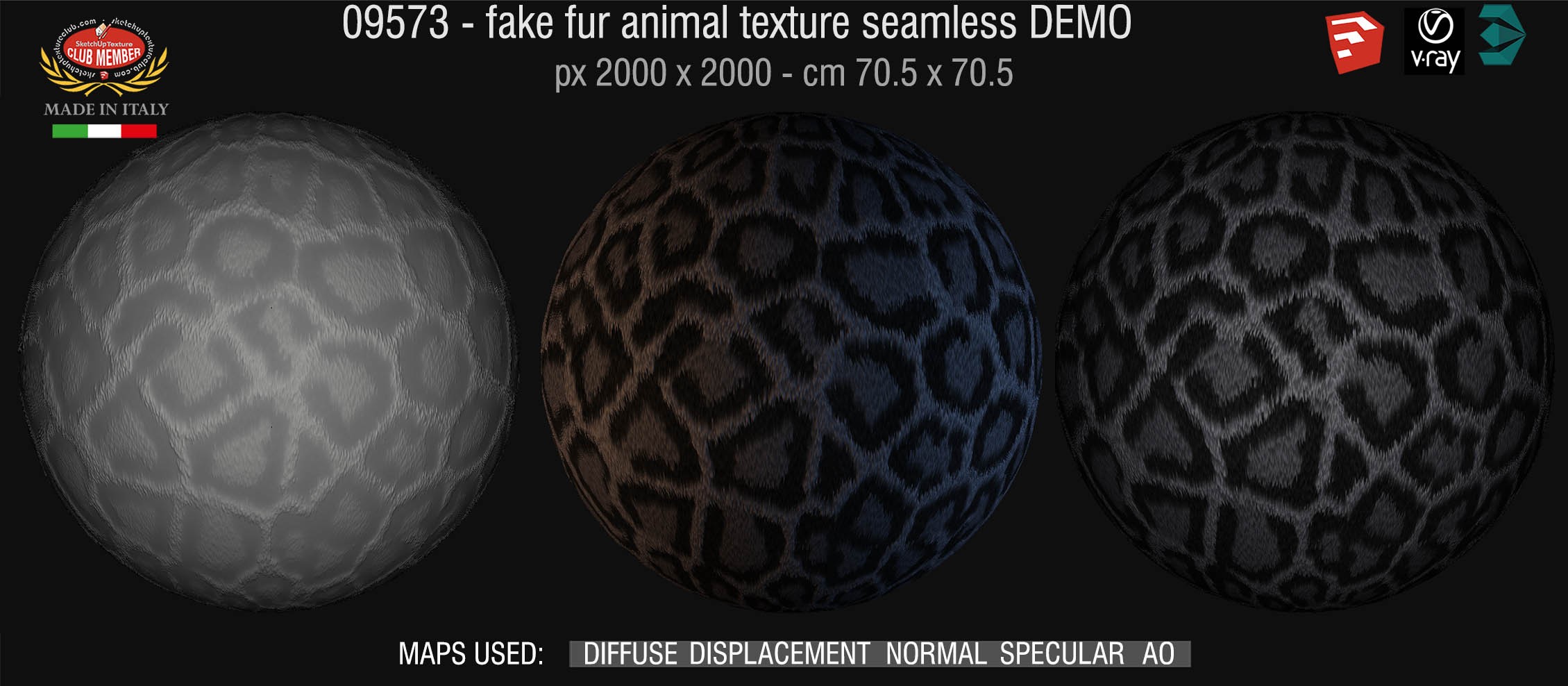09573 HR  Faux fake fur animal texture + maps DEMO
