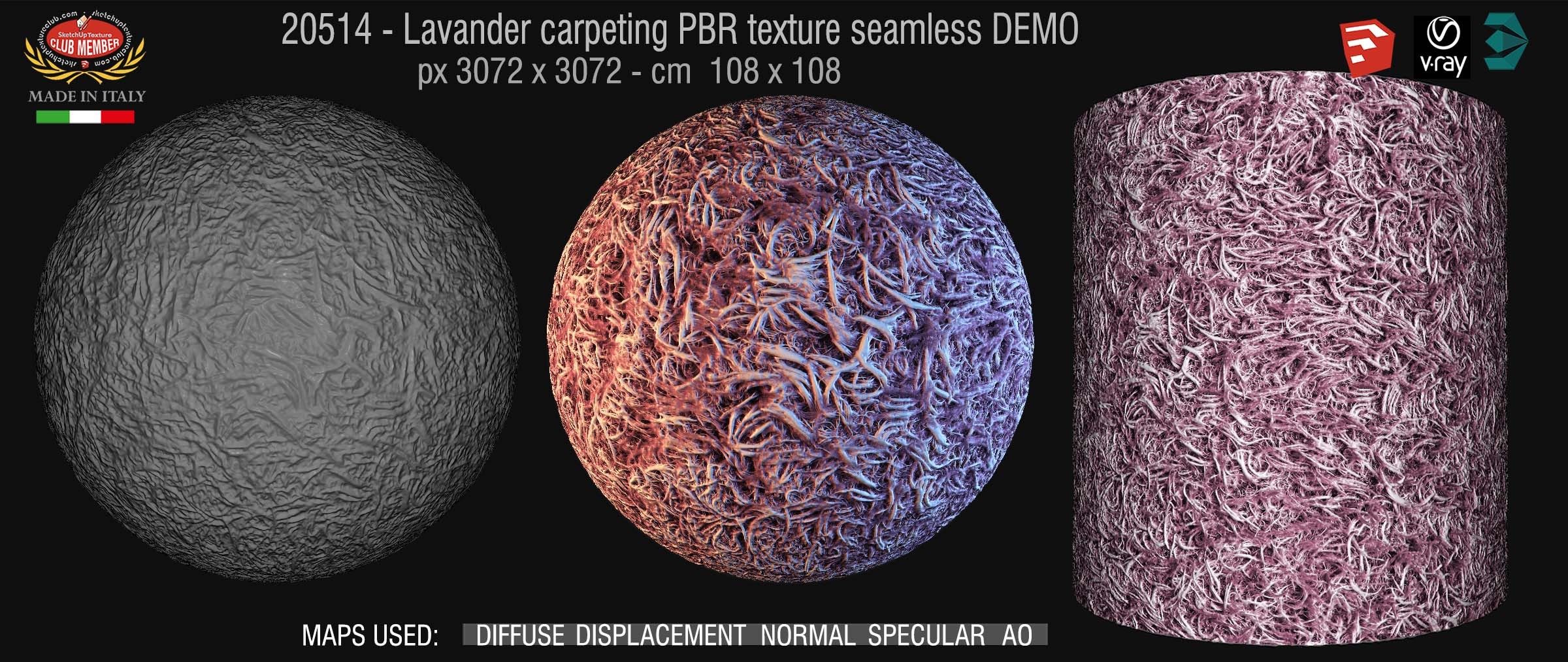 20514  Lavander carpetingPBR texture seamless DEMO