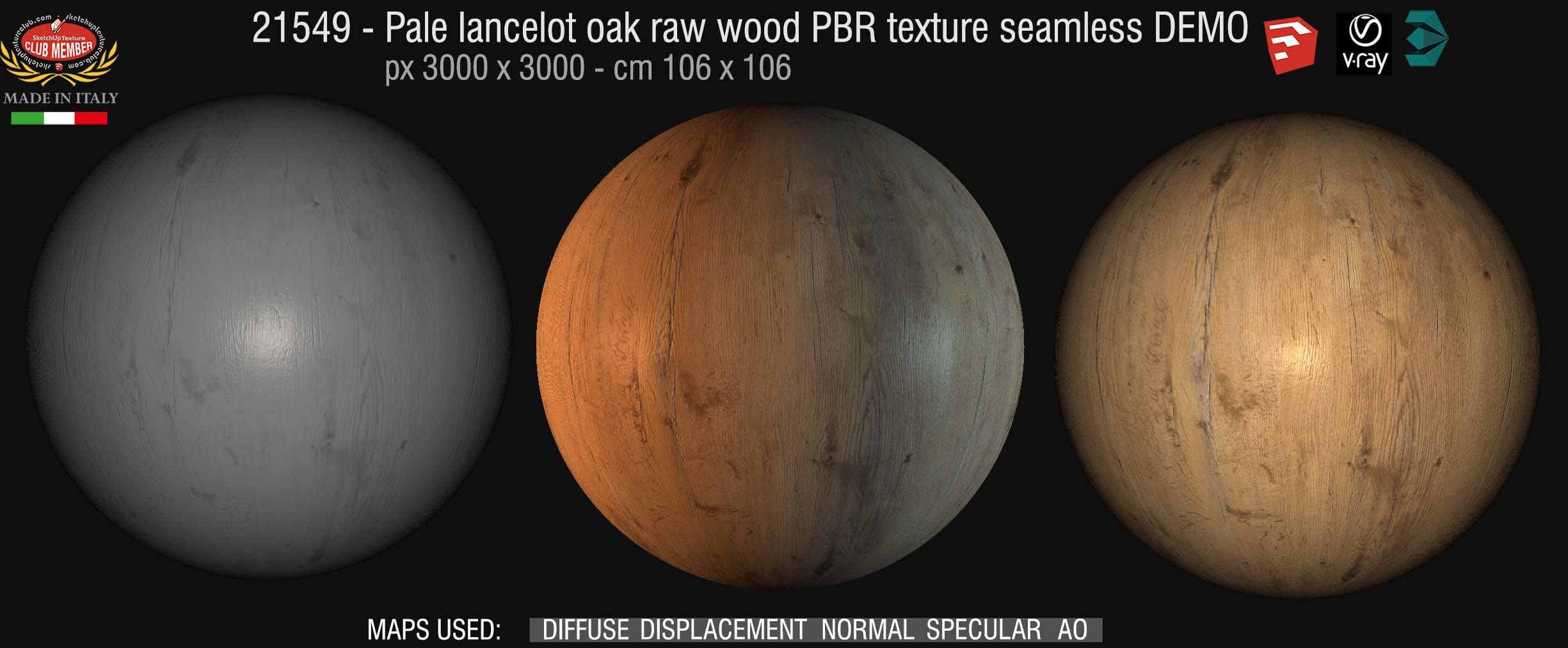 21459 Pale lancelot oak raw PBR texture seamless DEMO