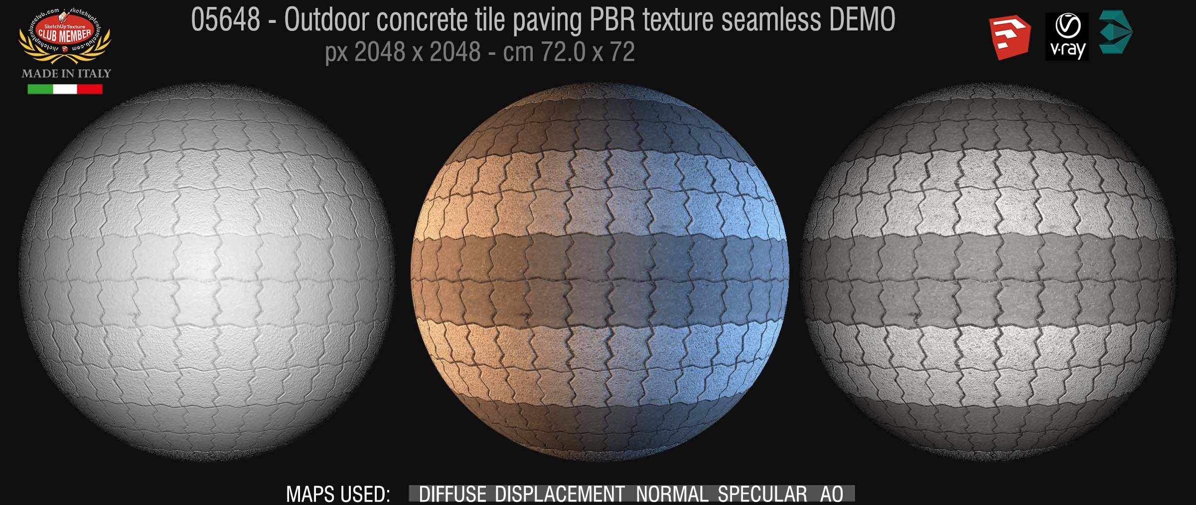 05648 Paving outdoor concrete regular block PBR texture seamless DEMO