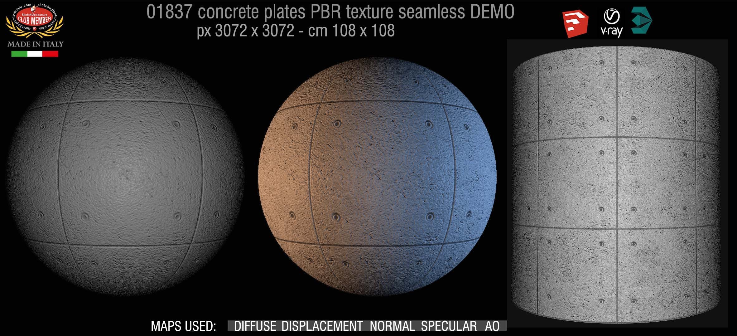 01837 Tadao Ando concrete plates PBR texture seamless DEMO