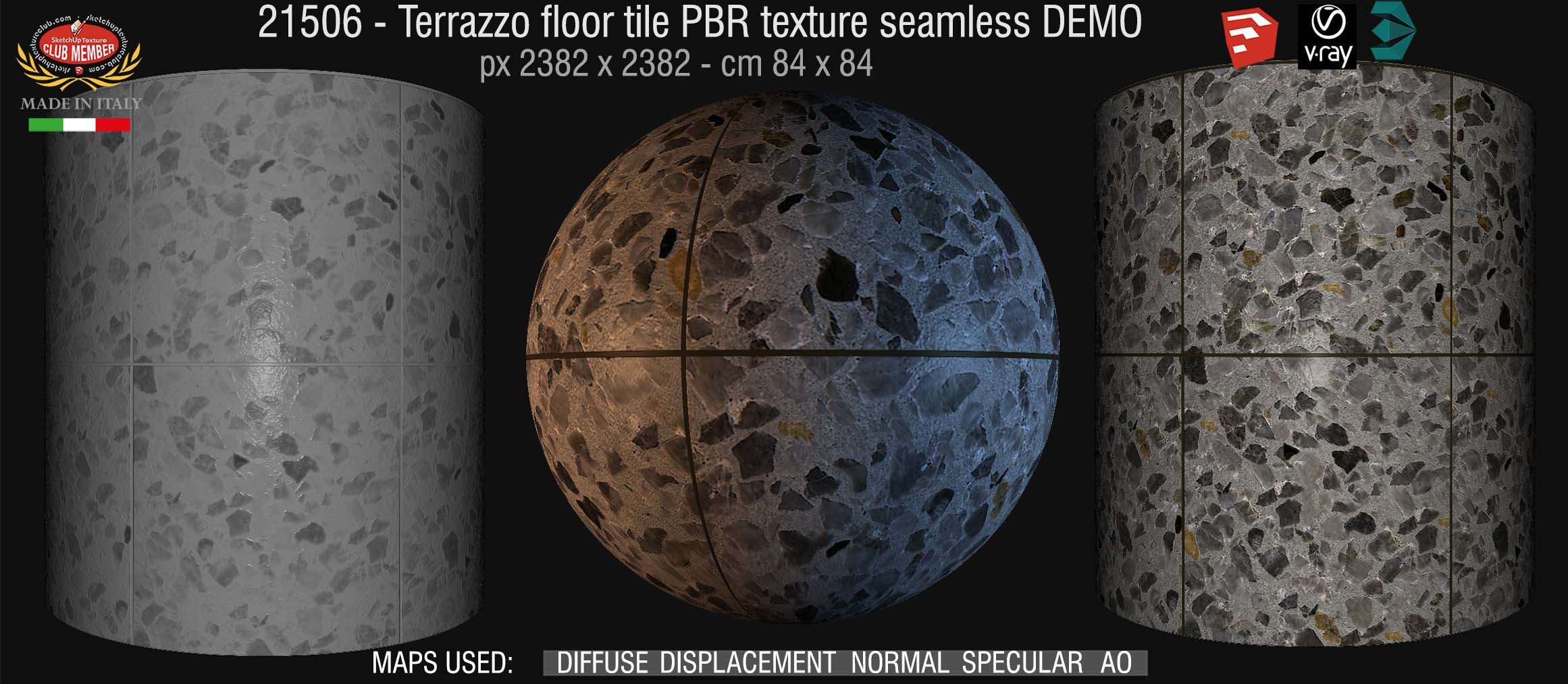 21506 terrazzo floor tile PBR texture seamless DEMO