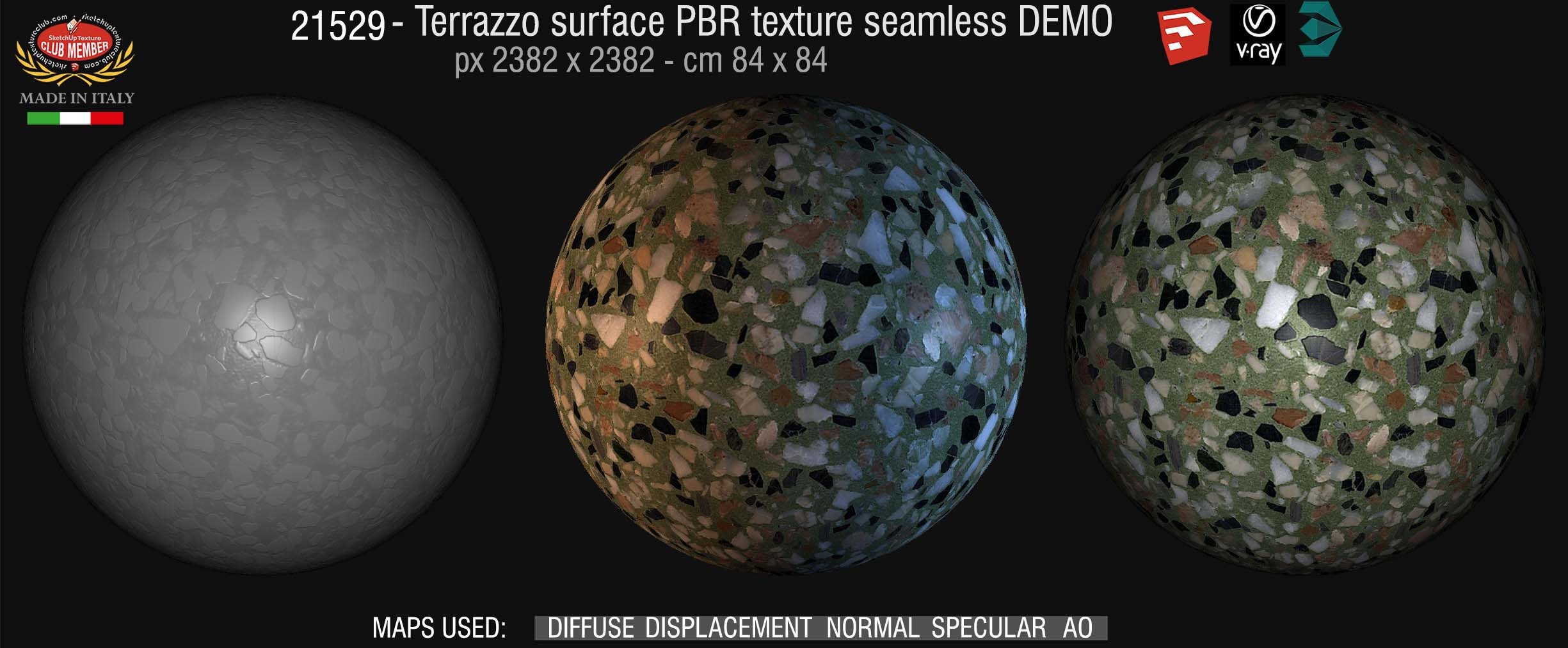 21529 Terrazzo surface PBR texture seamless DEMO
