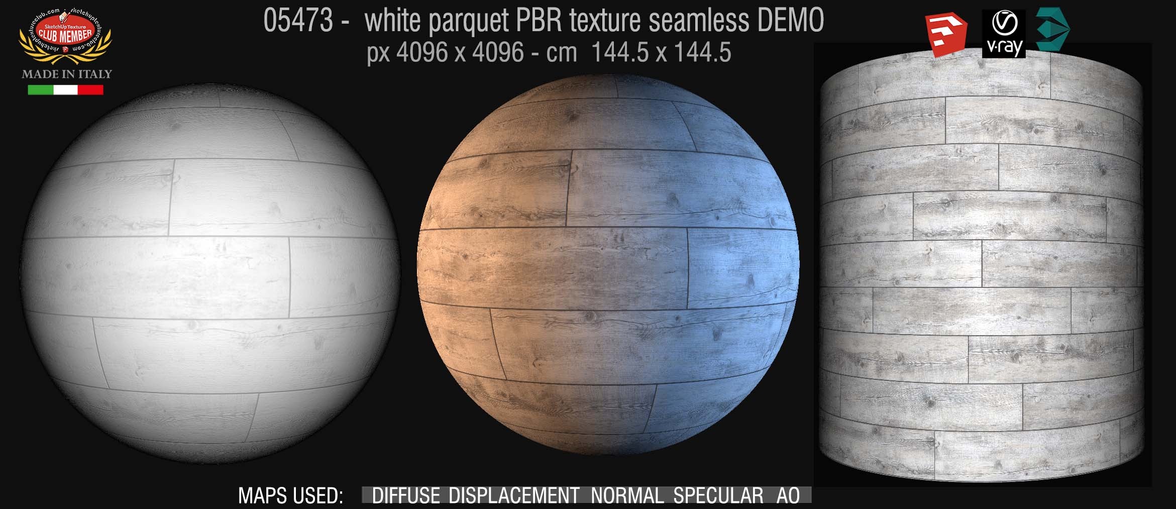 05473 white parquet PBR texture seamless DEMO