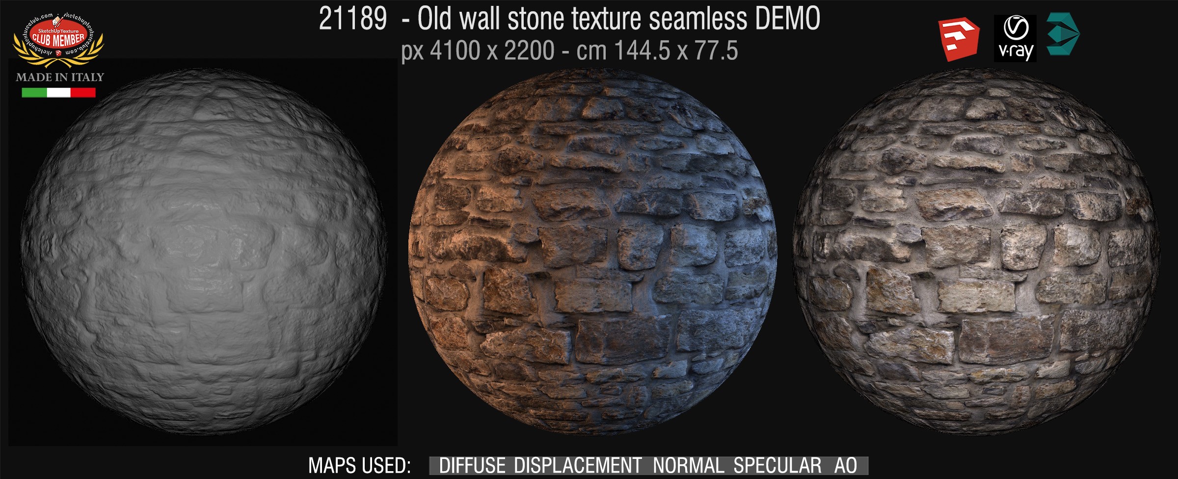 21189 - HR Old wall stone texture + maps DEMO