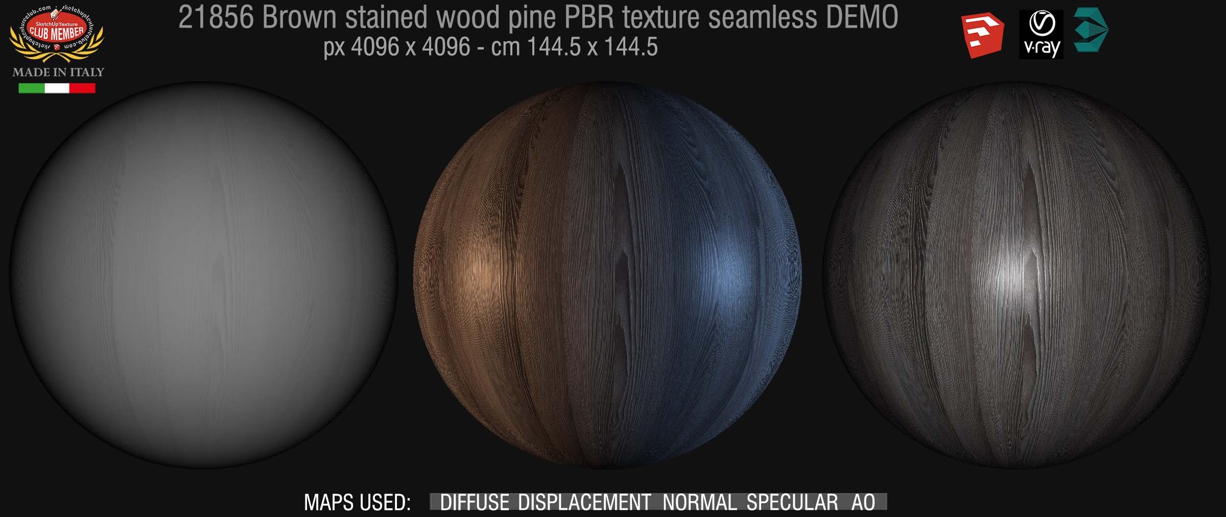 21856 Brown stained wood pine PBR texture seamless DEMO