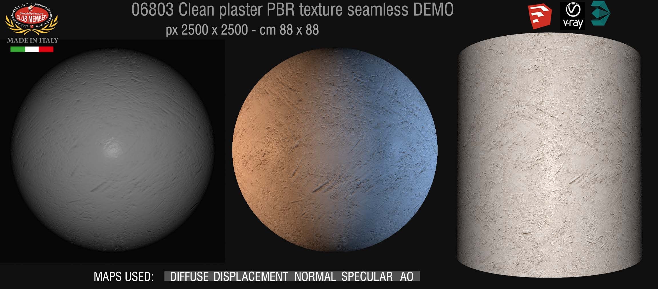 06803 clean plaster PBR texture seamless DEMO